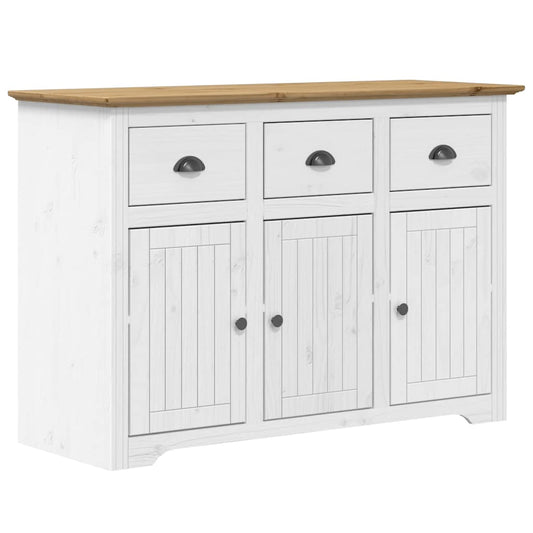 Bokhylle BODO hvit og brun 115,5x44x80 cm heltre furu vidaXL