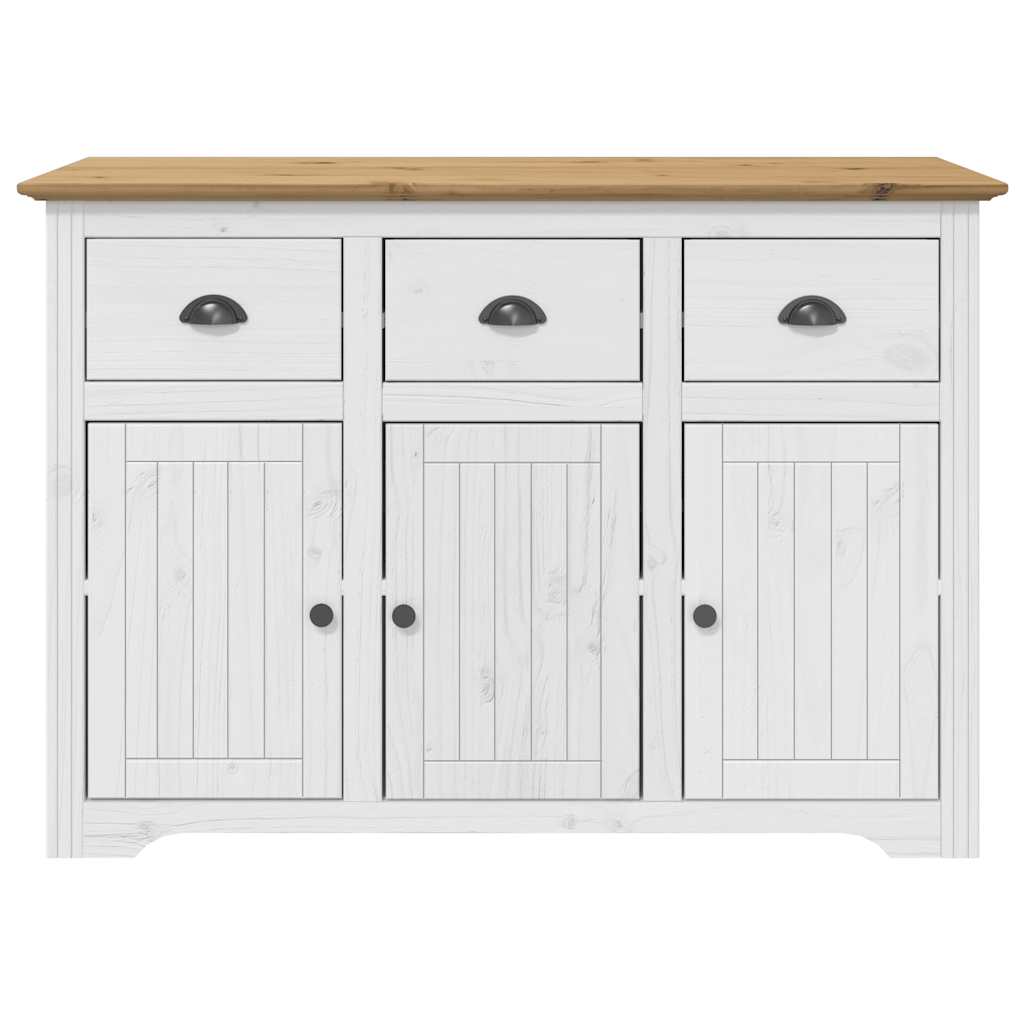 Bokhylle BODO hvit og brun 115,5x44x80 cm heltre furu vidaXL
