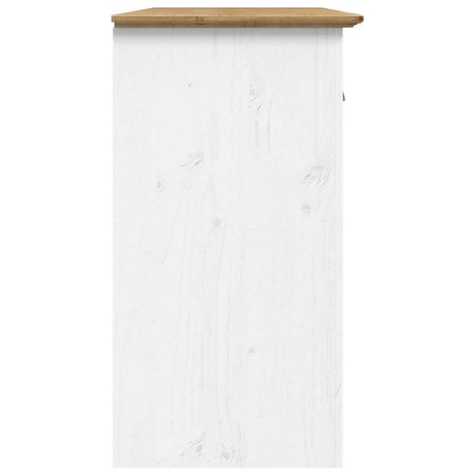 Bokhylle BODO hvit og brun 115,5x44x80 cm heltre furu vidaXL