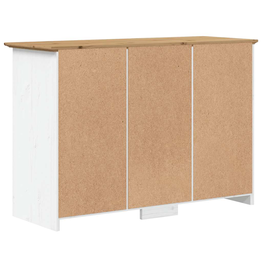 Bokhylle BODO hvit og brun 115,5x44x80 cm heltre furu vidaXL