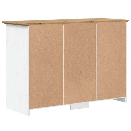 Bokhylle BODO hvit og brun 115,5x44x80 cm heltre furu vidaXL