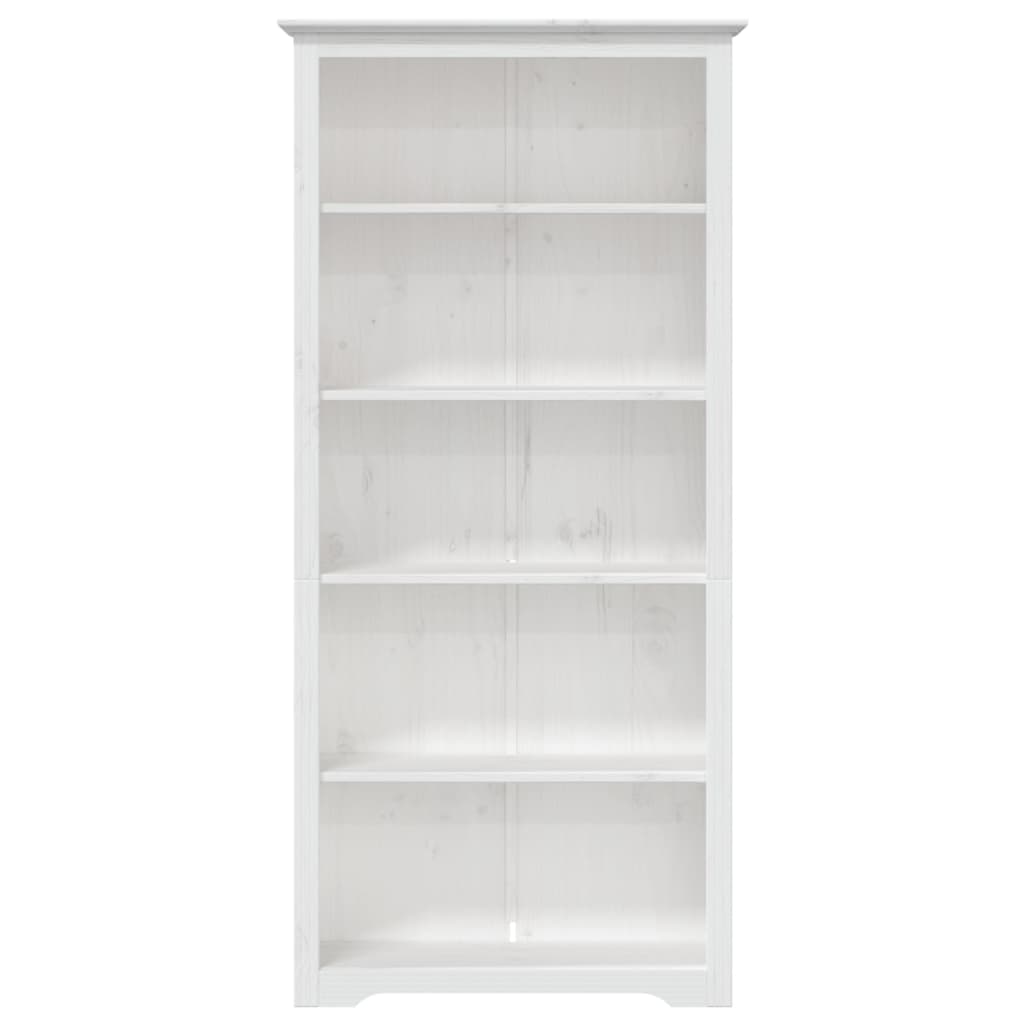 Bokhylle BODO hvit 82x40x173 cm heltre furu 5 etasjer