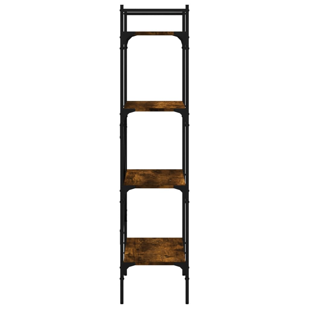 Bokhylle 4 etasjer røkt eik 56x31,5x138,5 cm konstruert tre