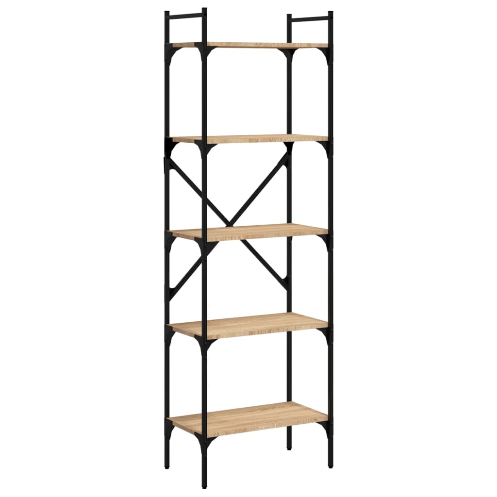 Bokhylle 5 etasjer sonoma eik 56x31,5x174 cm konstruert tre
