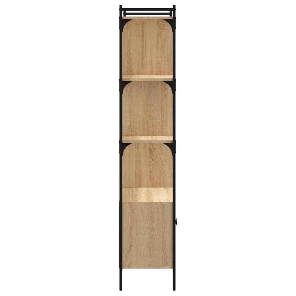 Bokhylle med dører Sonoma eik 76,5x30x154,5 cm konstruert tre