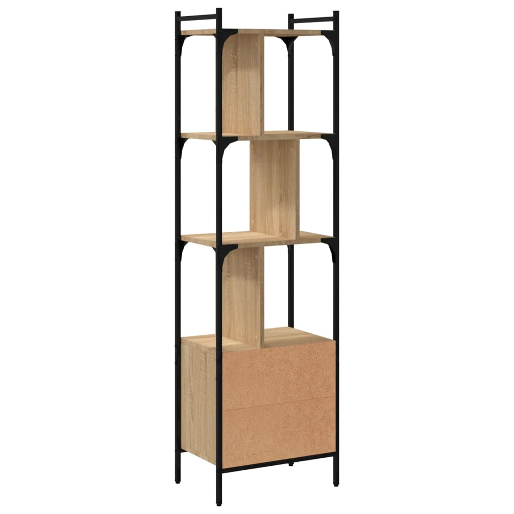 Bokhylle med dører sonoma eik 44,5x30x154,5 cm konstruert tre