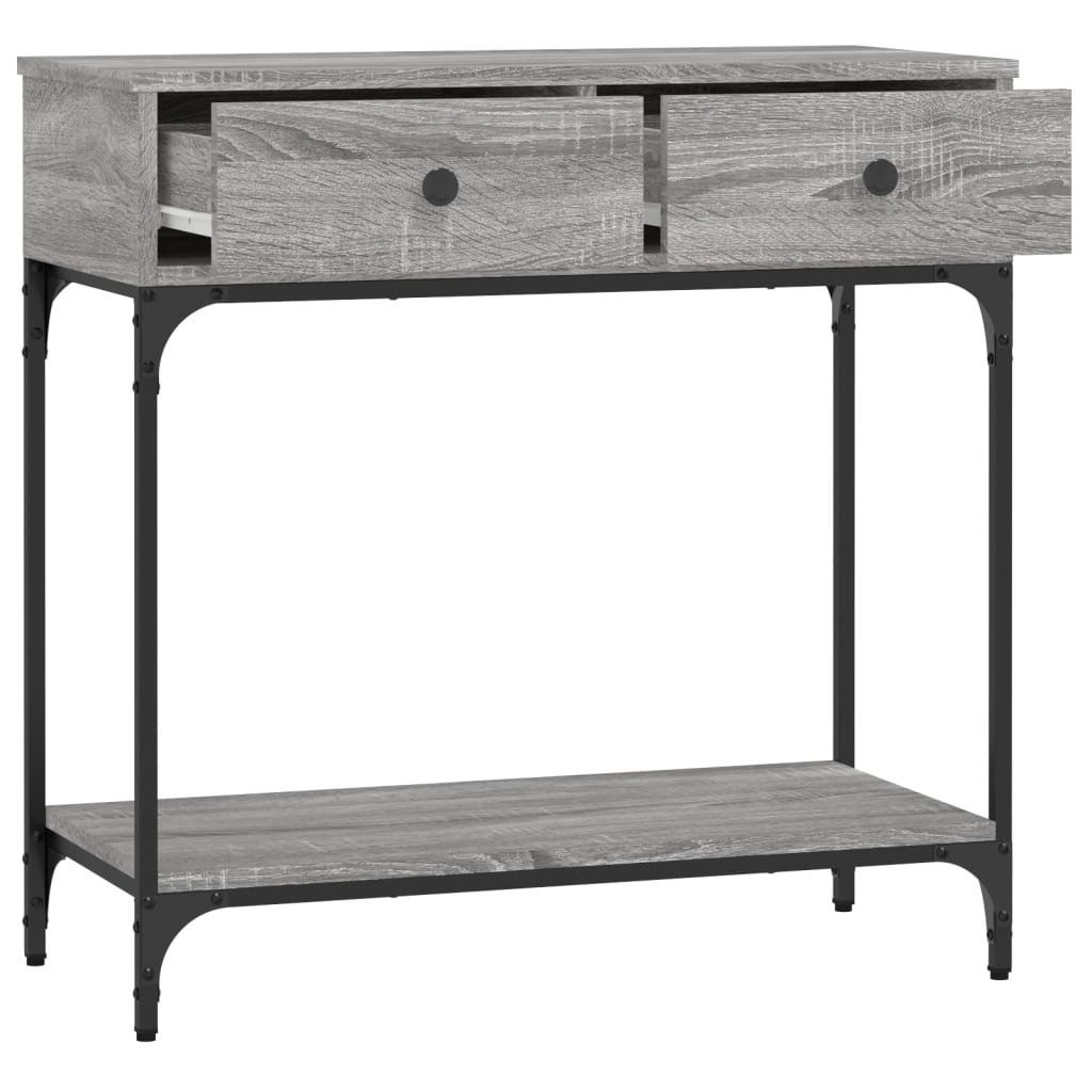 Konsollbord grå sonoma 75x34,5x75 cm konstruert tre