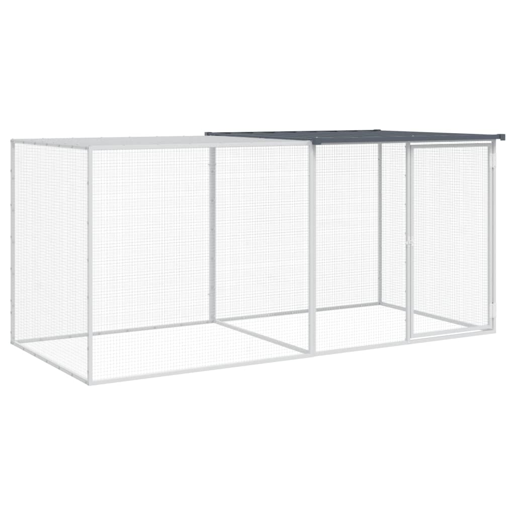Kyllingbur med tak antrasitt 203x98x90 cm galvanisert stål vidaXL
