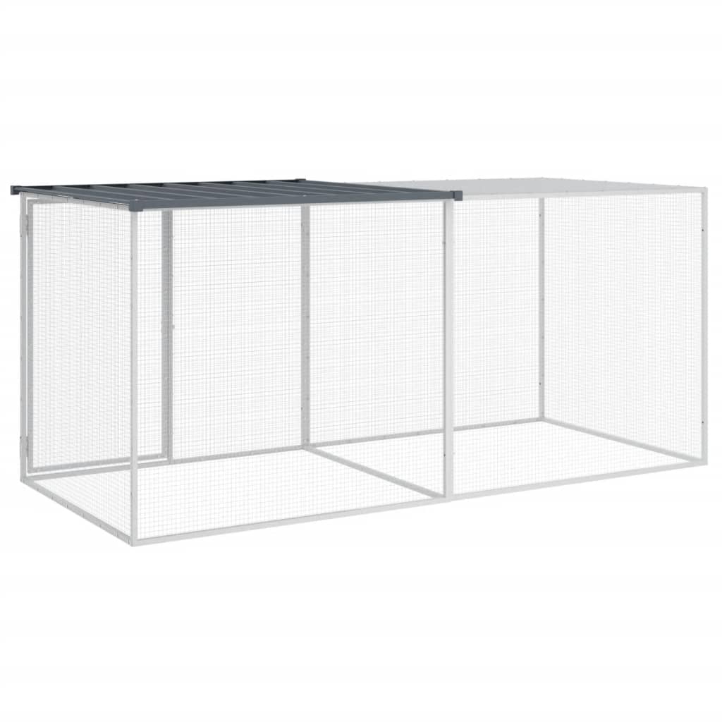 Kyllingbur med tak antrasitt 203x98x90 cm galvanisert stål vidaXL