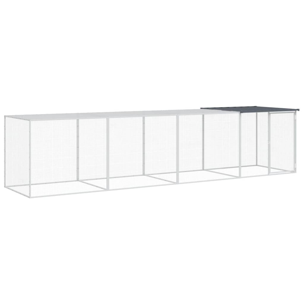 Kyllingbur med tak antrasitt 403x98x90 cm galvanisert stål vidaXL
