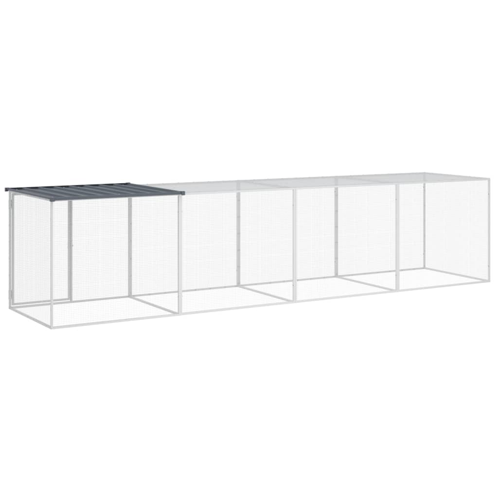 Kyllingbur med tak antrasitt 403x98x90 cm galvanisert stål vidaXL