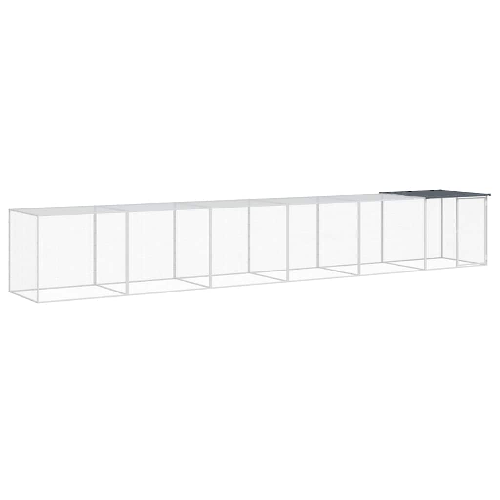 Kyllingbur med tak antrasitt 603x98x90 cm galvanisert stål vidaXL
