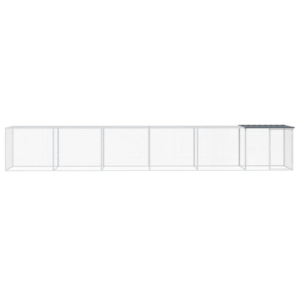 Kyllingbur med tak antrasitt 603x98x90 cm galvanisert stål vidaXL