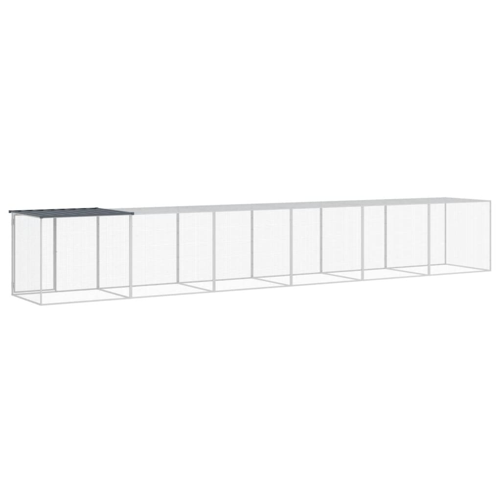Kyllingbur med tak antrasitt 603x98x90 cm galvanisert stål vidaXL