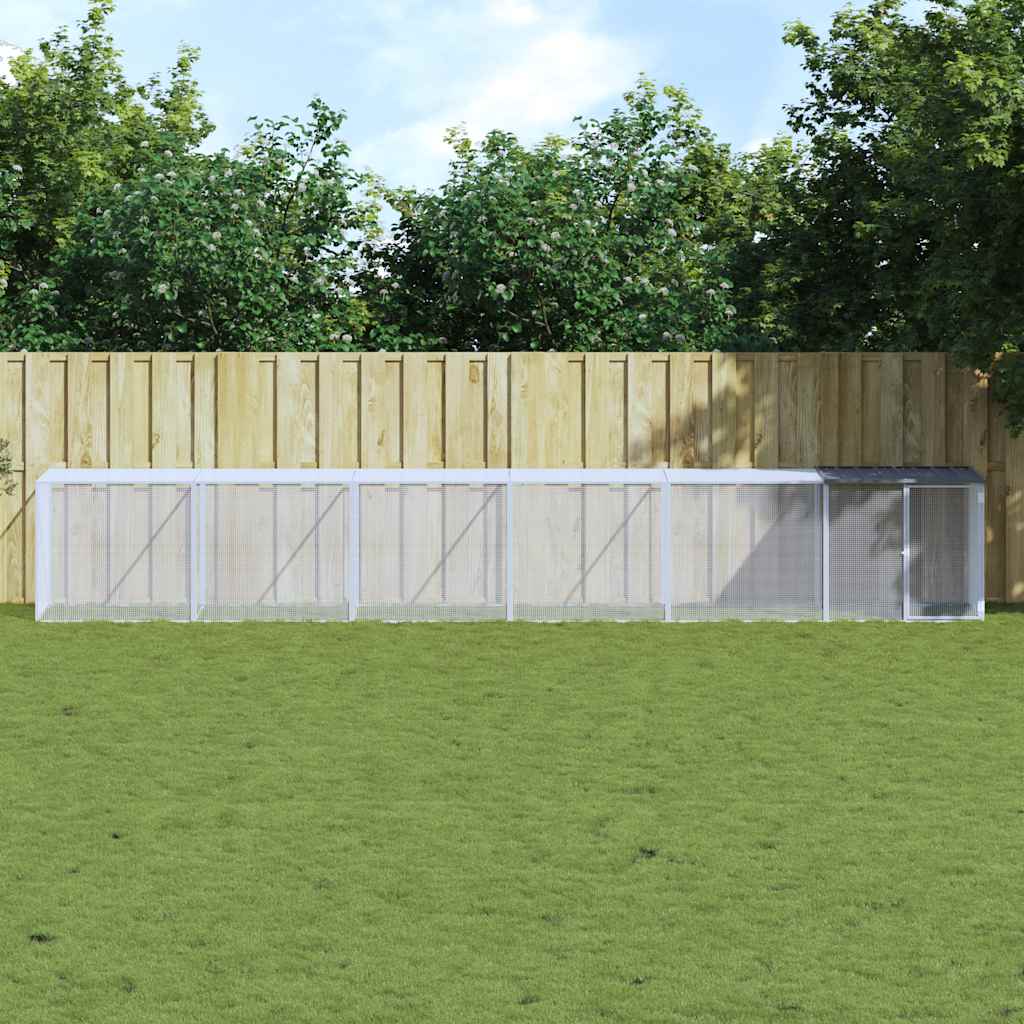 Kyllingbur med tak antrasitt 603x98x90 cm galvanisert stål vidaXL