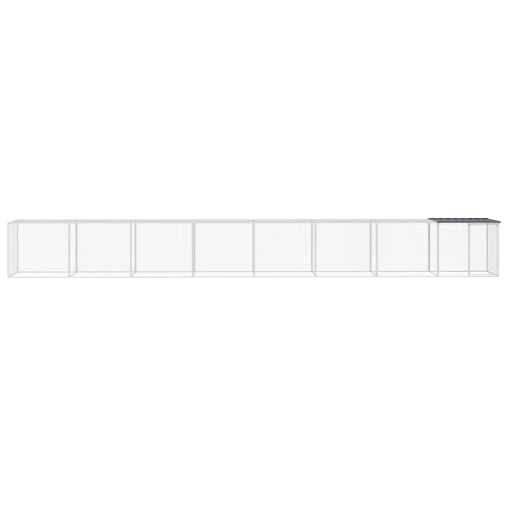 Kyllingbur med tak antrasitt 803x98x90 cm galvanisert stål vidaXL