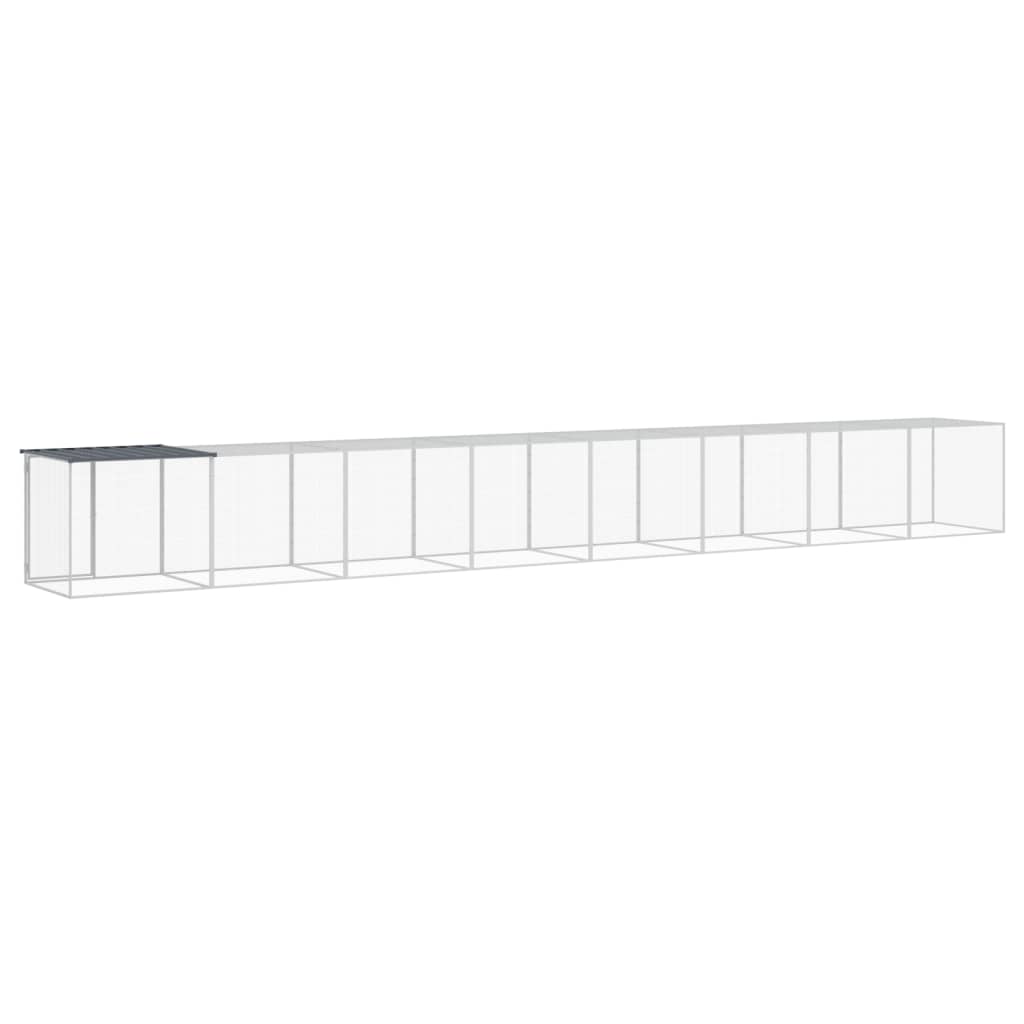 Kyllingbur med tak antrasitt 803x98x90 cm galvanisert stål vidaXL