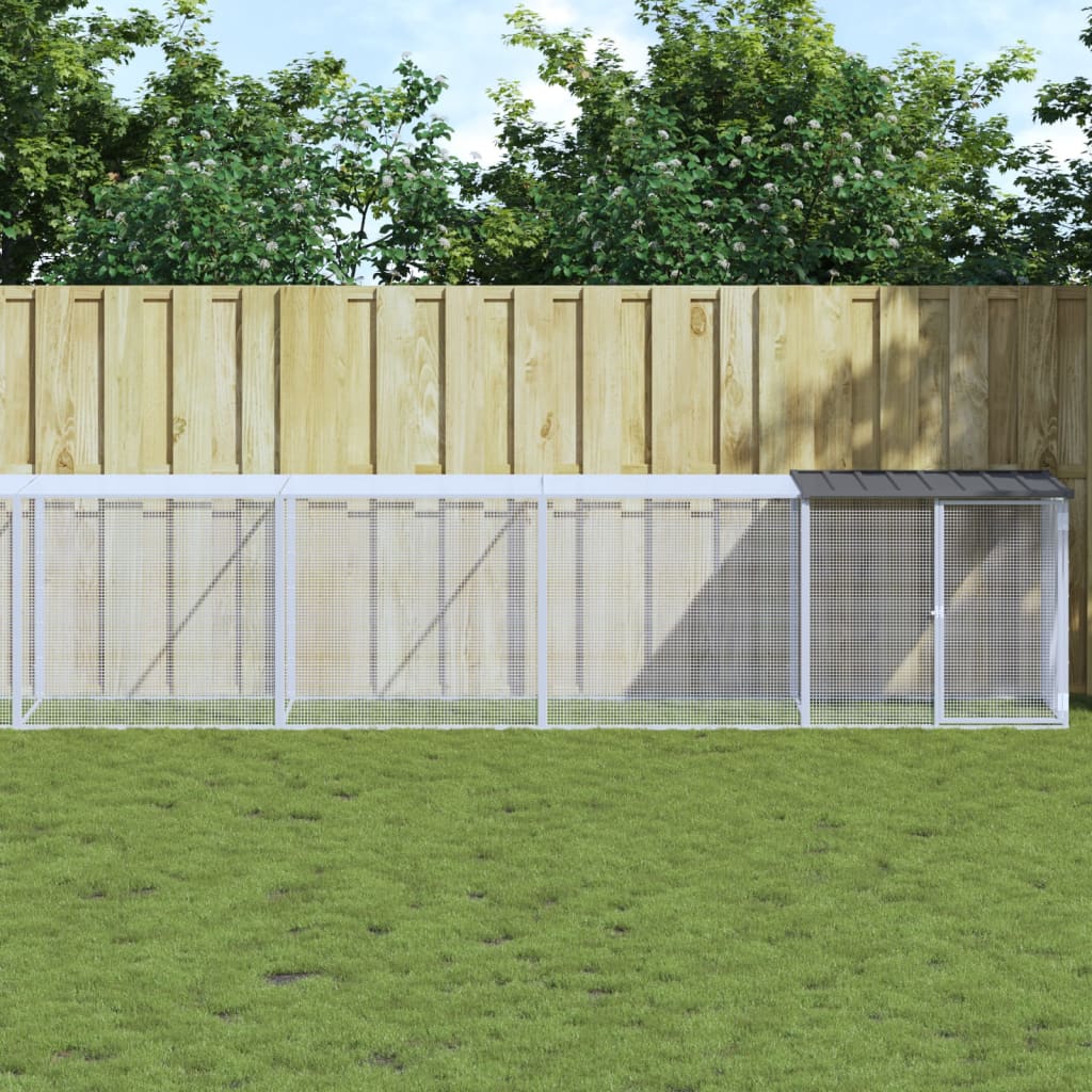Kyllingbur med tak antrasitt 803x98x90 cm galvanisert stål vidaXL