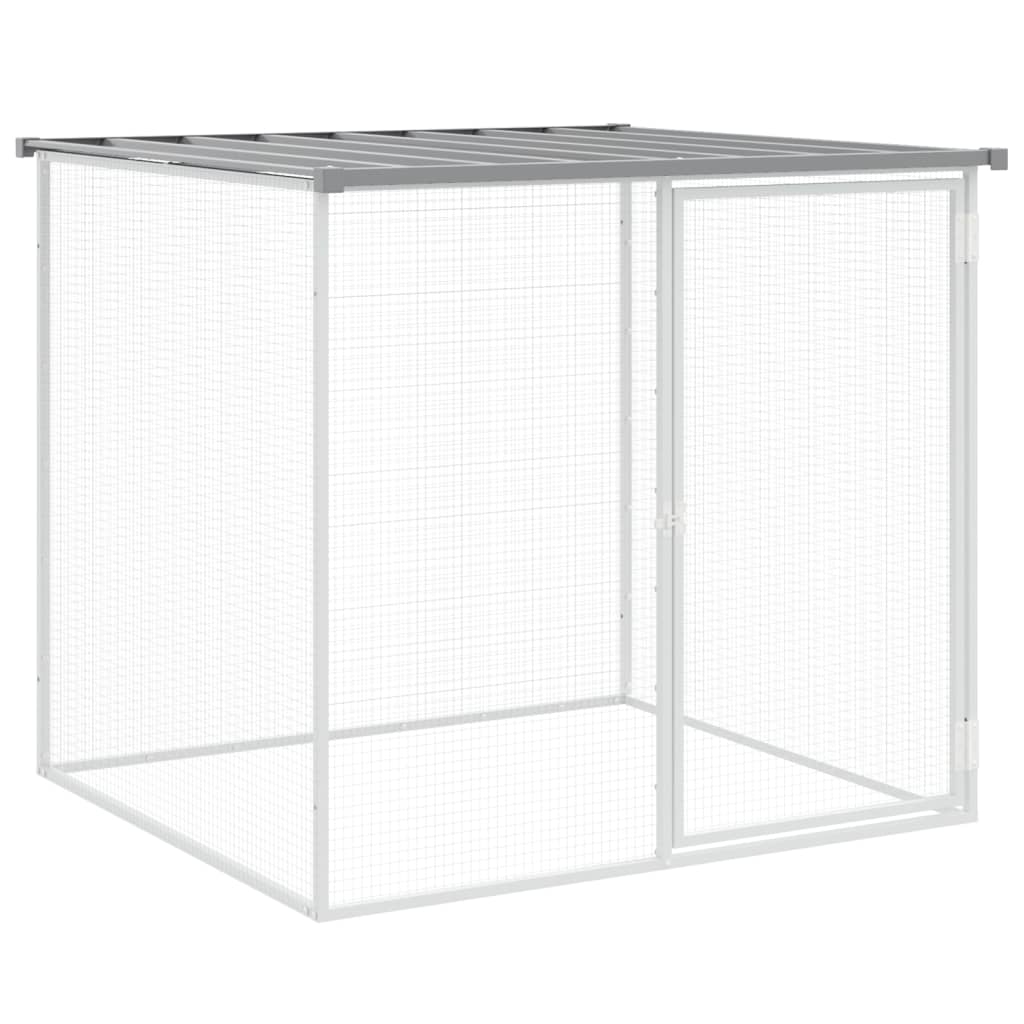 Kyllingbur med tak lysegrå 803x98x90 cm galvanisert stål vidaXL