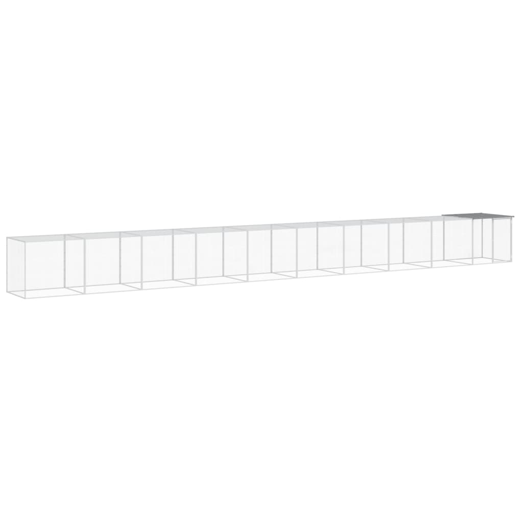 Kyllingbur med tak lysegrå 1003x98x90 cm galvanisert stål vidaXL