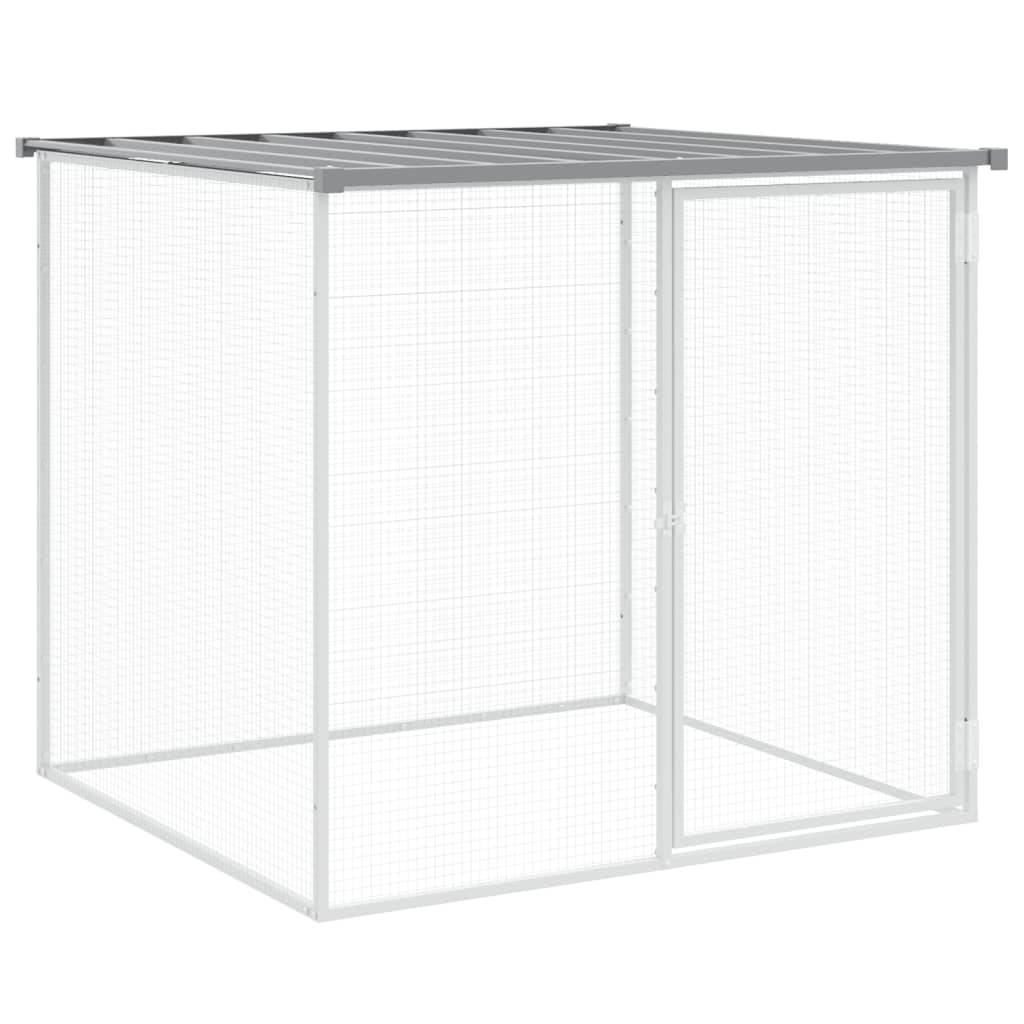 Kyllingbur med tak lysegrå 1003x98x90 cm galvanisert stål vidaXL