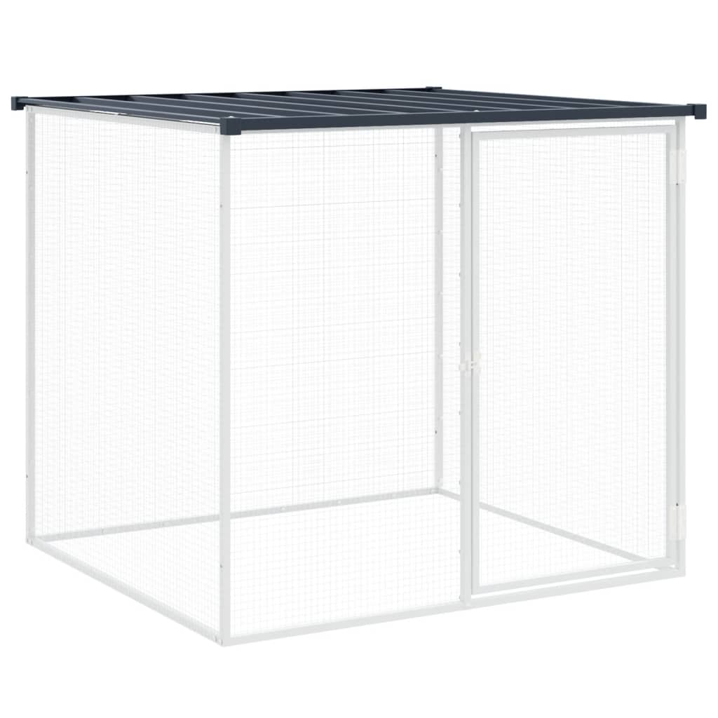Kyllingbur med tak antrasitt 203x98x90 cm galvanisert stål vidaXL