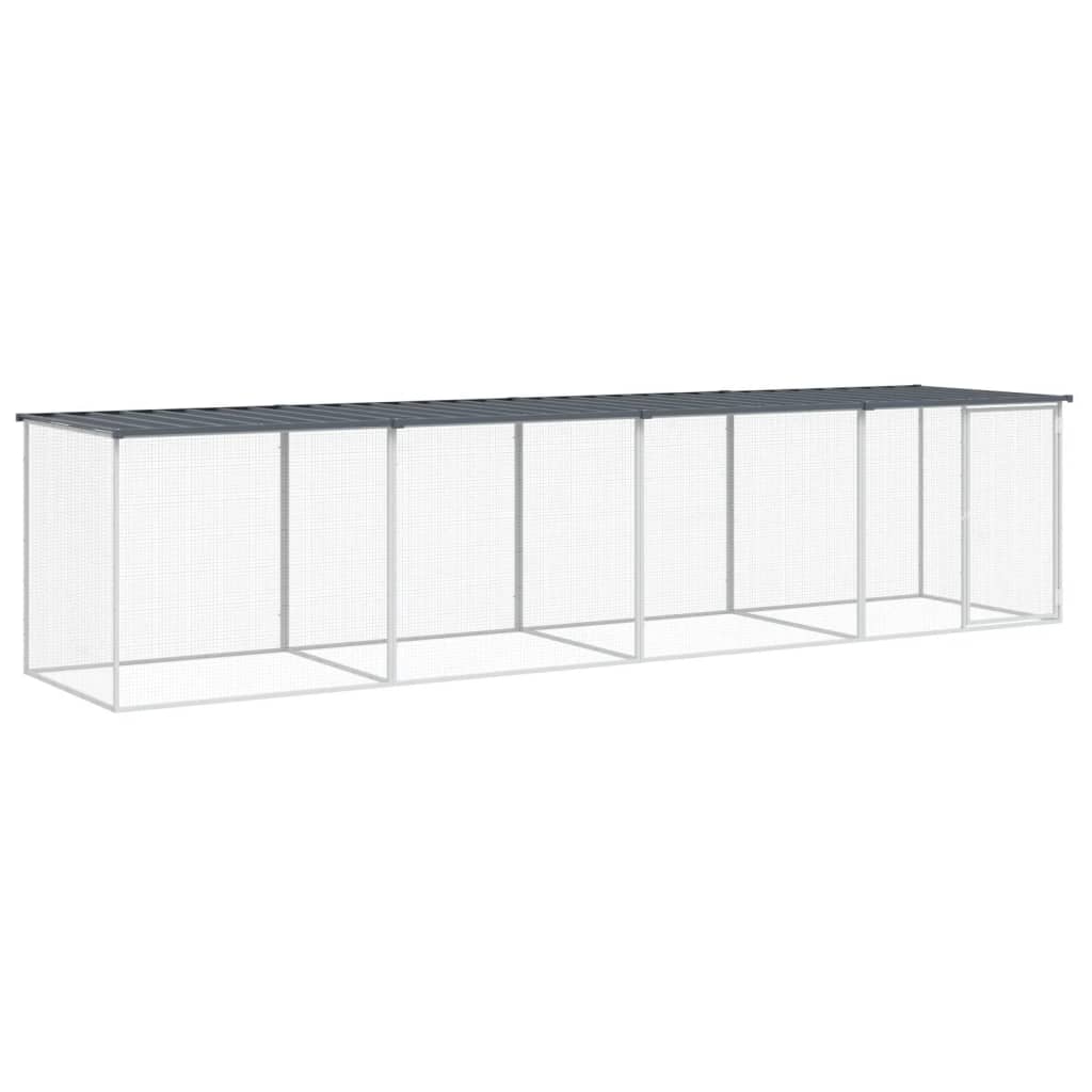 Kyllingbur med tak antrasitt 403x98x90 cm galvanisert stål vidaXL