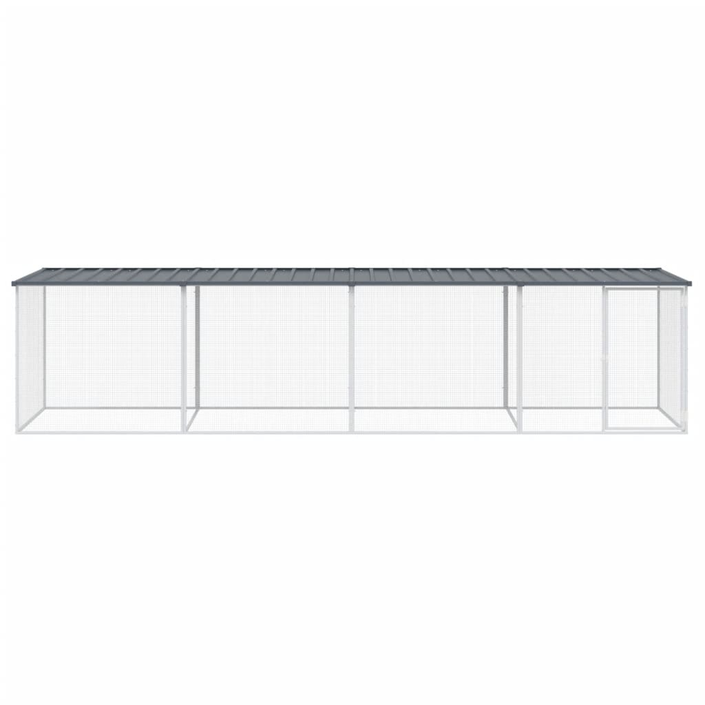 Kyllingbur med tak antrasitt 403x98x90 cm galvanisert stål vidaXL