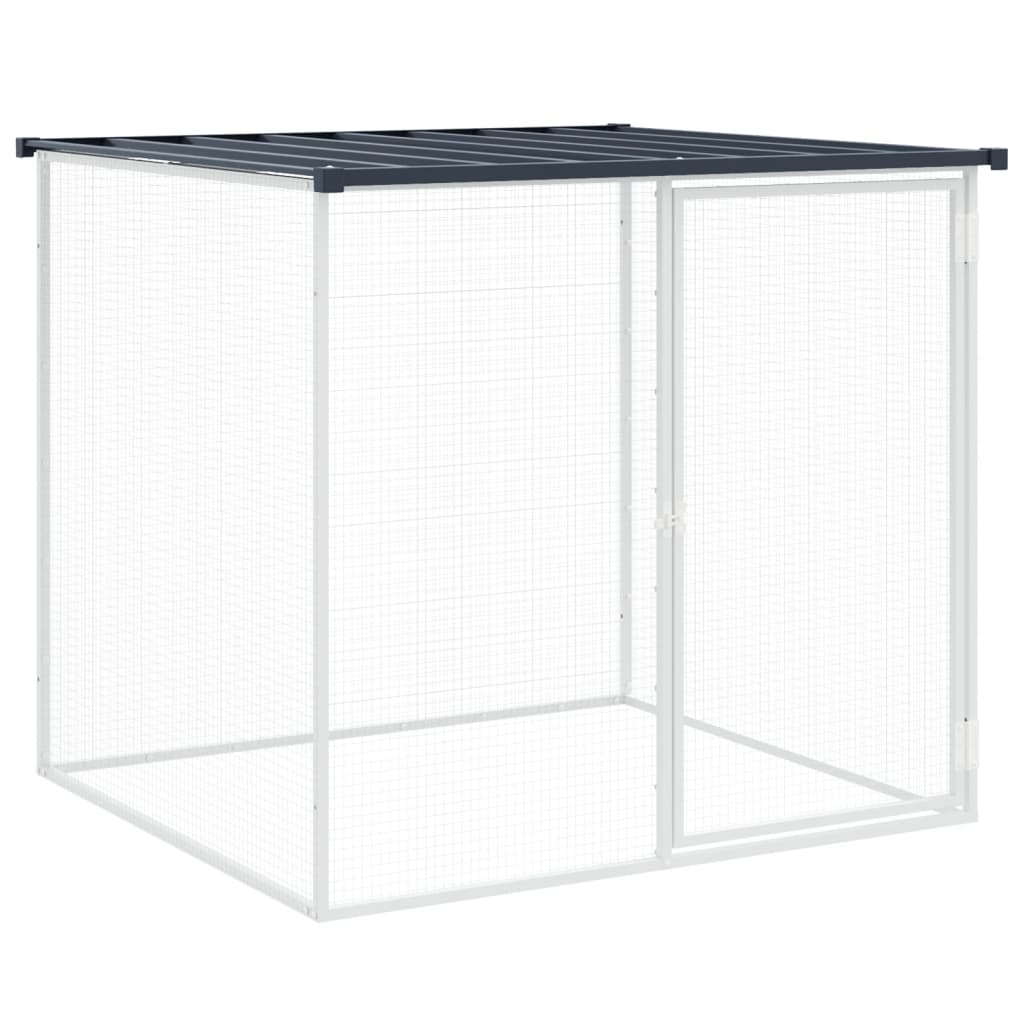 Kyllingbur med tak antrasitt 403x98x90 cm galvanisert stål vidaXL