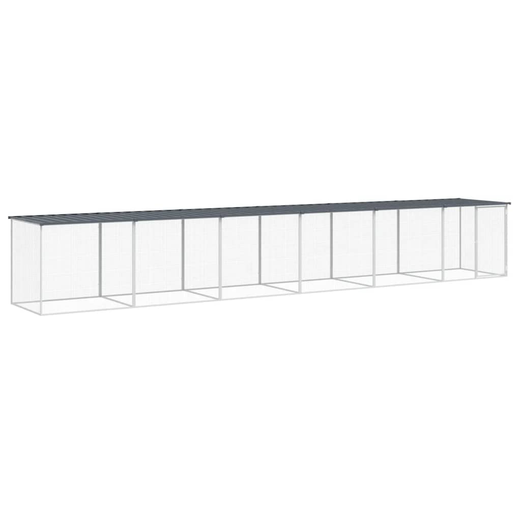 Kyllingbur med tak antrasitt 603x98x90 cm galvanisert stål vidaXL