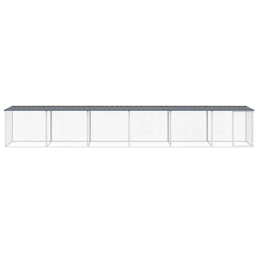 Kyllingbur med tak antrasitt 603x98x90 cm galvanisert stål vidaXL