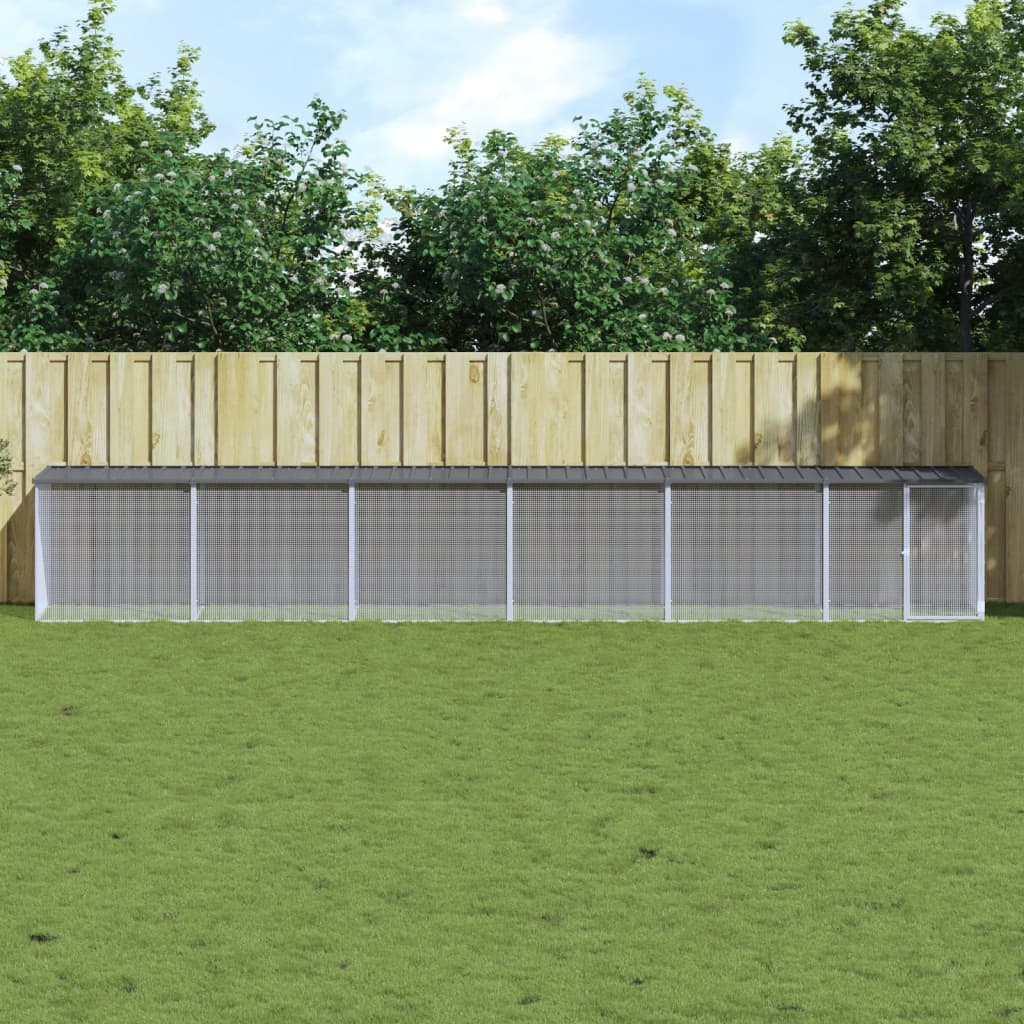 Kyllingbur med tak antrasitt 603x98x90 cm galvanisert stål vidaXL