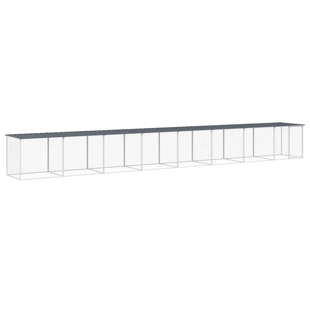 Kyllingbur med tak antrasitt 803x98x90 cm galvanisert stål vidaXL