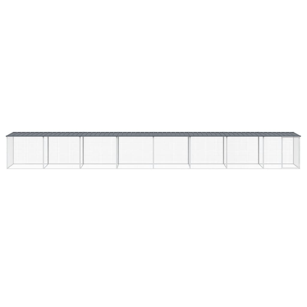 Kyllingbur med tak antrasitt 803x98x90 cm galvanisert stål vidaXL