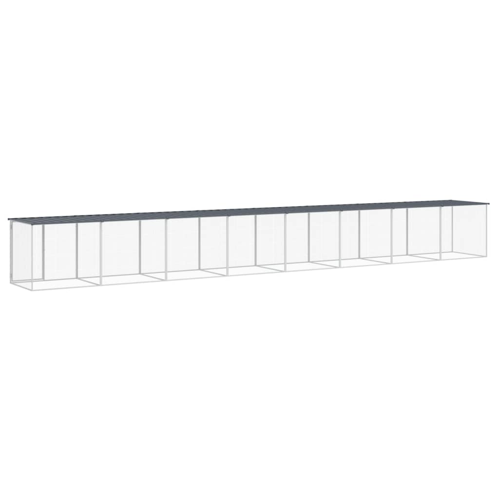 Kyllingbur med tak antrasitt 803x98x90 cm galvanisert stål vidaXL