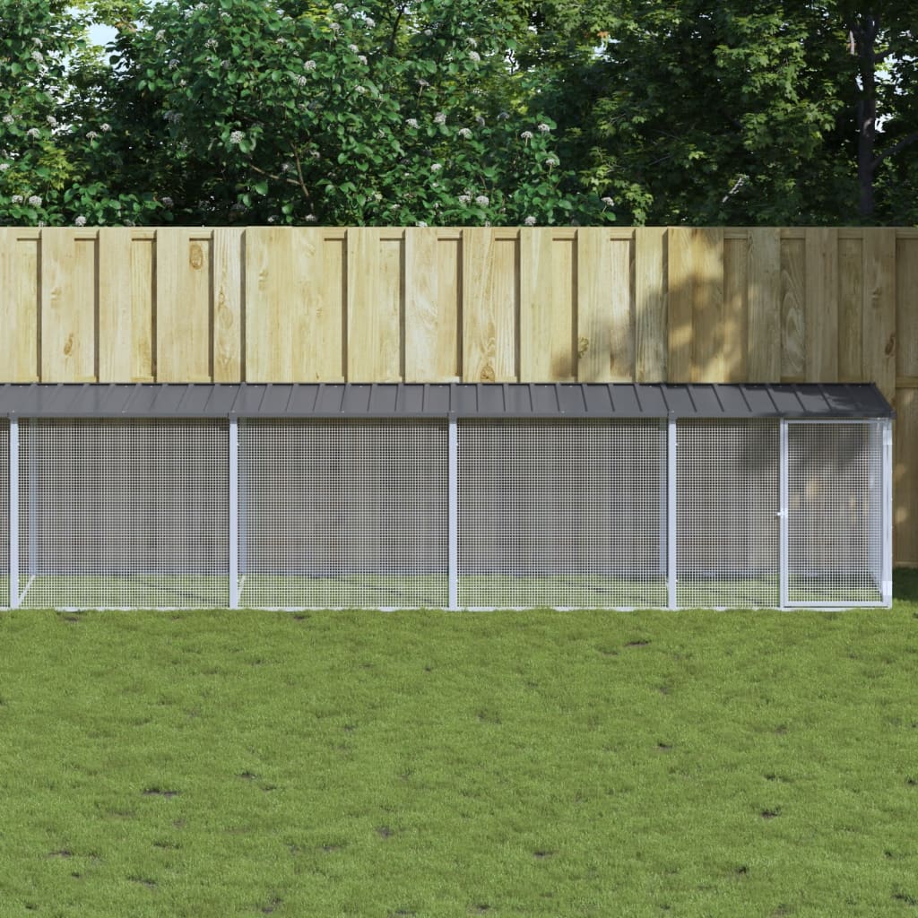Kyllingbur med tak antrasitt 803x98x90 cm galvanisert stål vidaXL