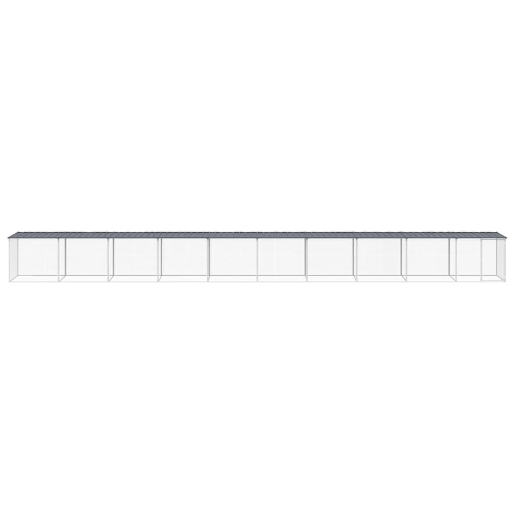 Kyllingbur med tak antrasitt 1003x98x90 cm galvanisert stål vidaXL