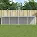 Kyllingbur med tak lysegrå 403x98x90 cm galvanisert stål vidaXL