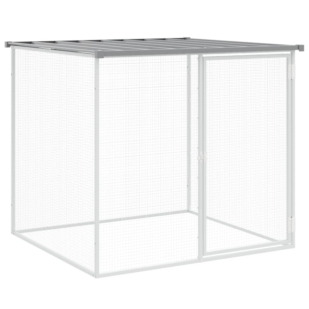 Kyllingbur med tak lysegrå 803x98x90 cm galvanisert stål vidaXL