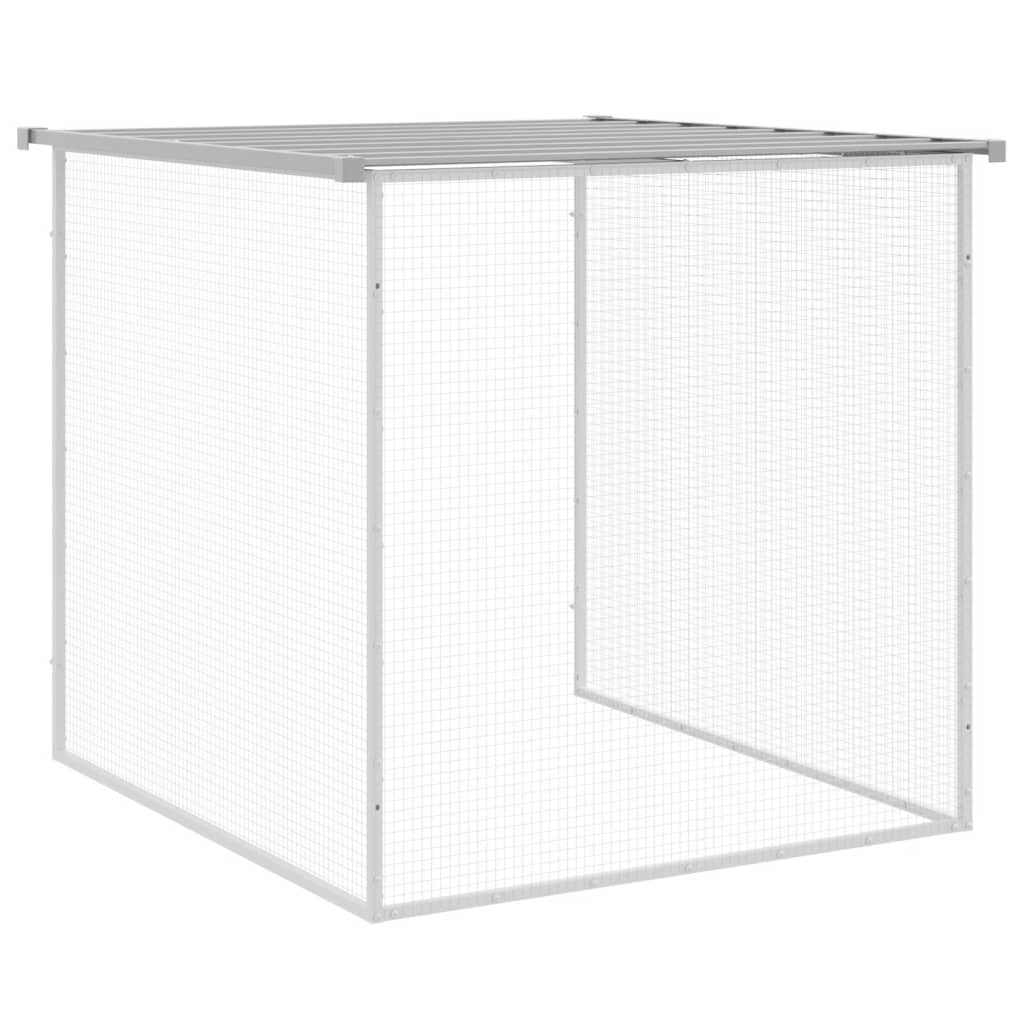 Kyllingbur med tak lysegrå 803x98x90 cm galvanisert stål vidaXL