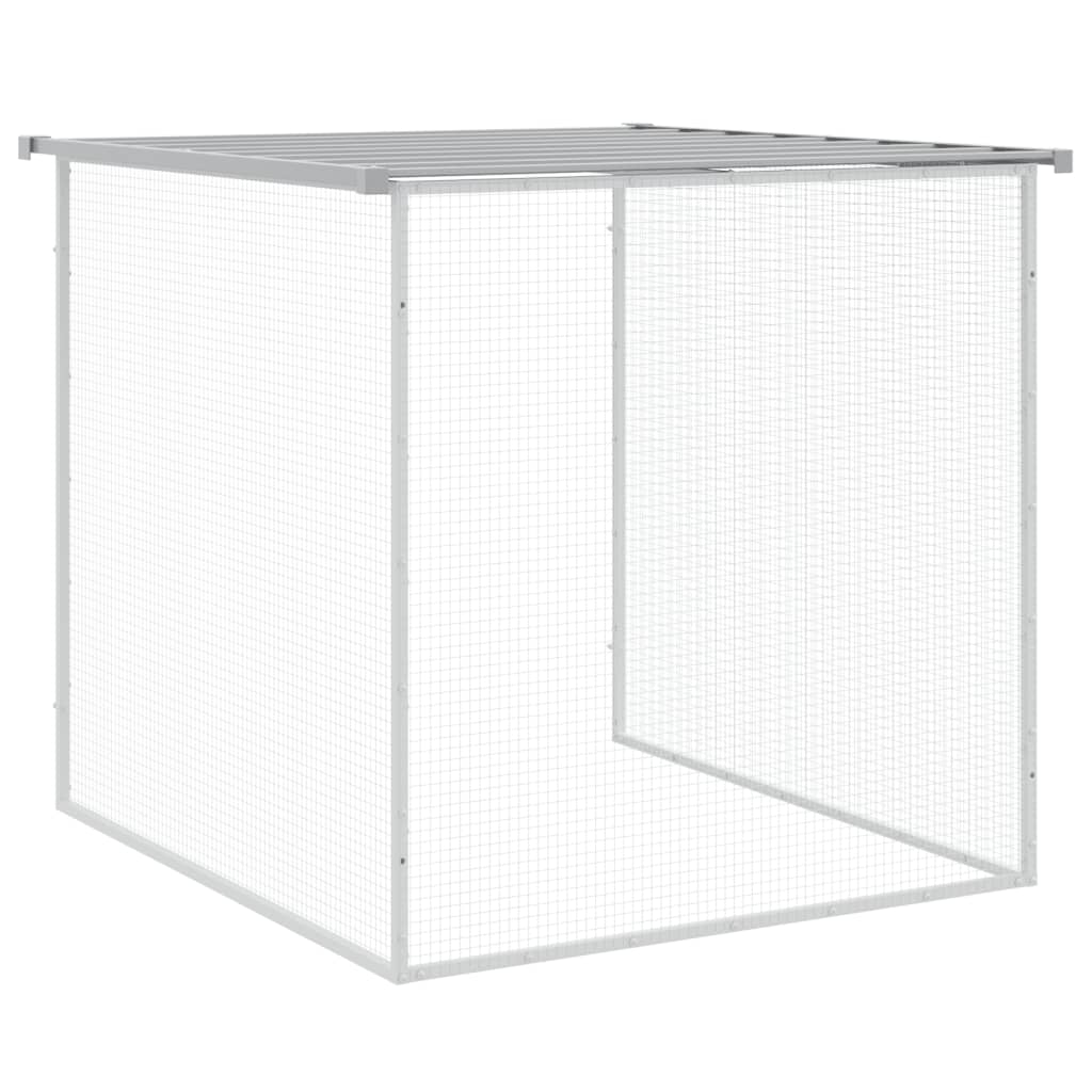 Kyllingbur med tak lysegrå 1003x98x90 cm galvanisert stål vidaXL