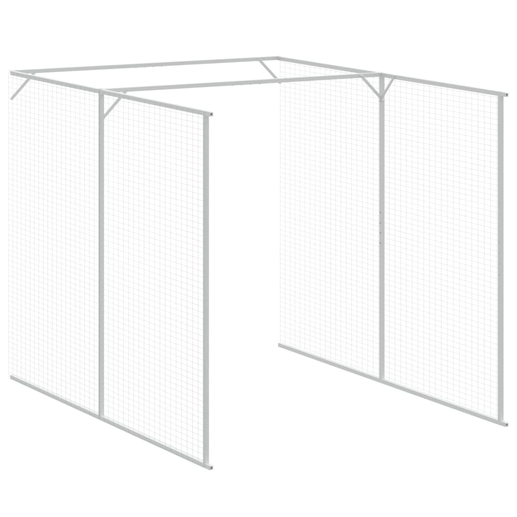 Hundehus med tak lysegrå 165x1067x181 cm galvanisert stål