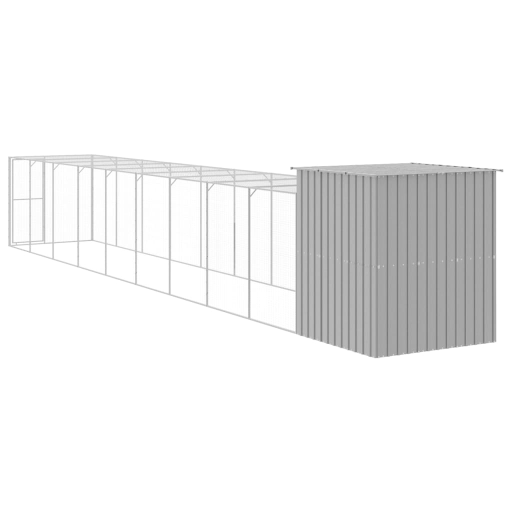Hønsebur med gård antrasitt 165x1067x181 cm galvanisert stål