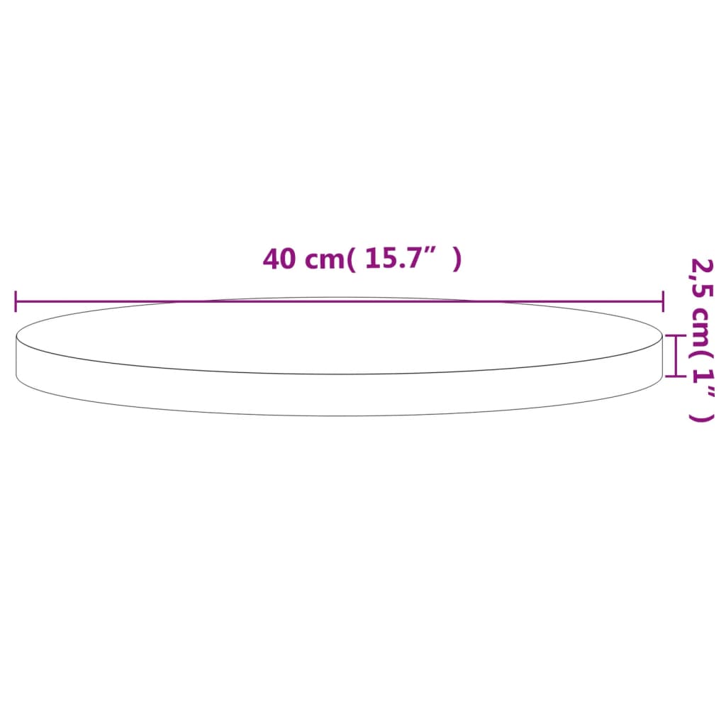 Bordplate Ø40x2,5 cm rund heltre bøketre