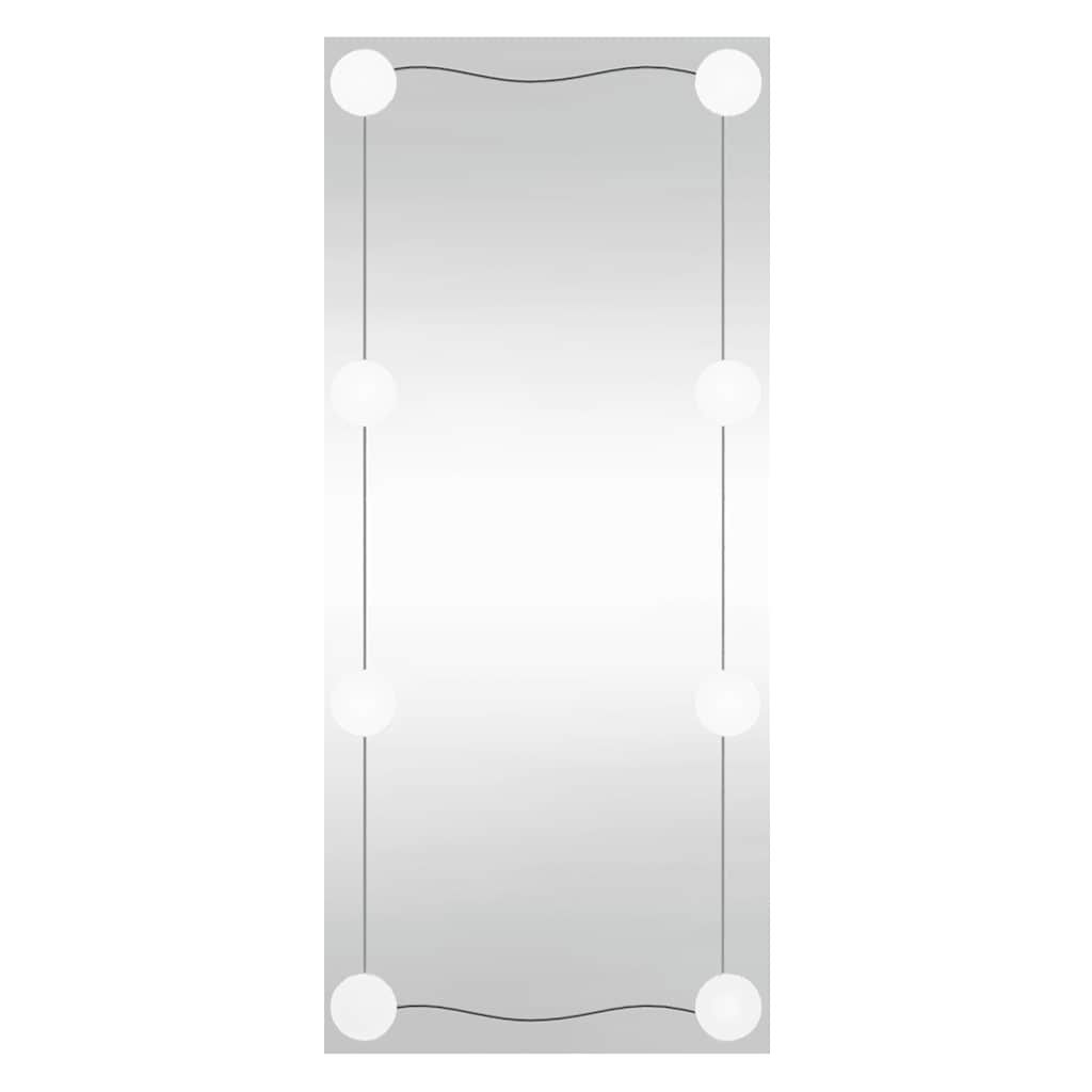 Veggspeil med LED-lys 30x80 cm glass rektangel