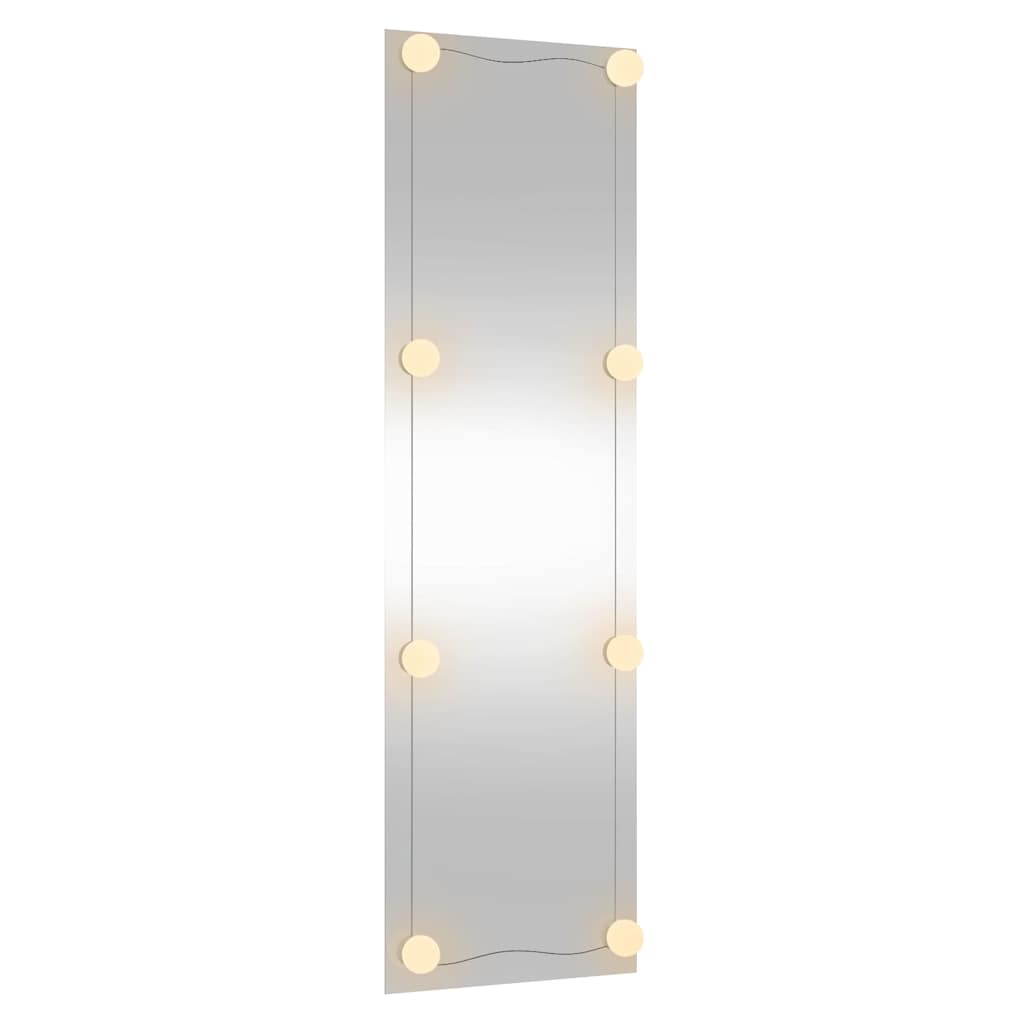 Veggspeil med LED-lys 30x100 cm glass rektangel