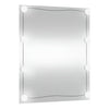 Veggspeil med LED-lys 50x60 cm glass rektangel