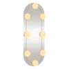 Veggspeil med LED-lys 15x40 cm glass oval