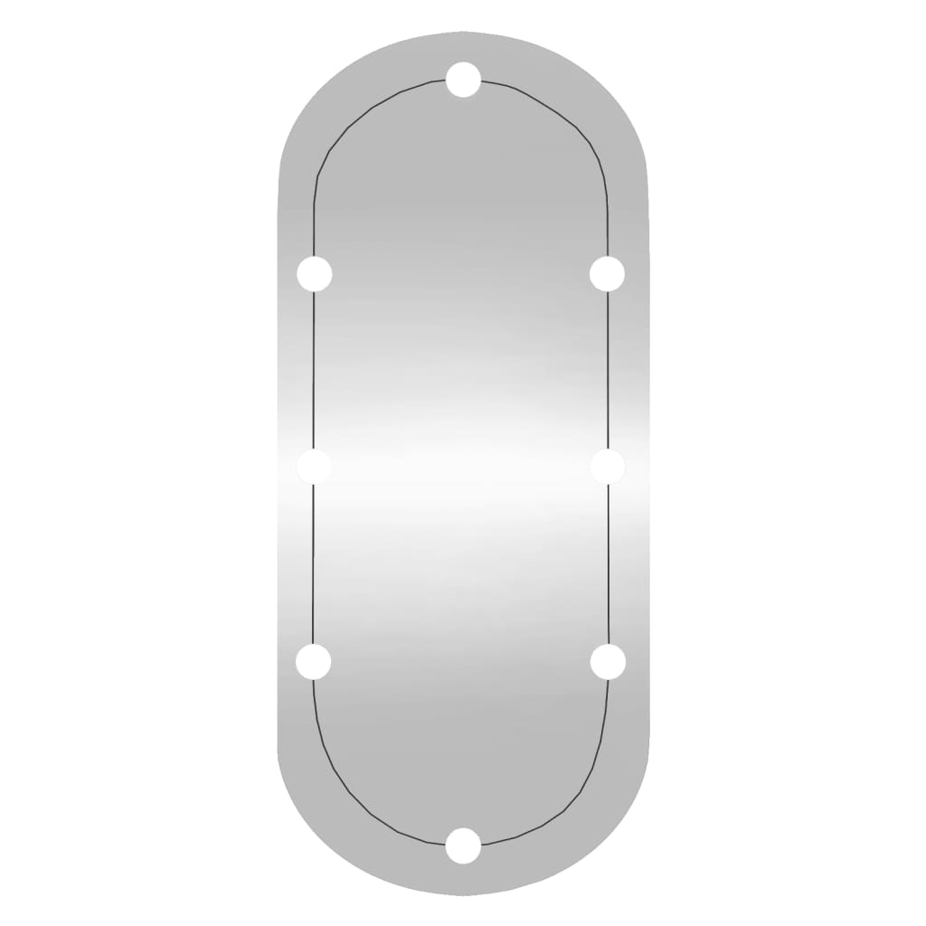 Veggspeil med LED-lys 25x60 cm glass oval