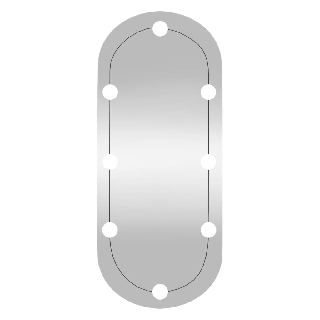 Veggspeil med LED-lys 30x70 cm glass oval